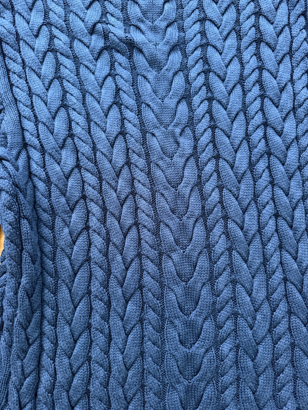 Mizzen+Main Blue Redford Cable Knit Crewneck Sweater Men Size L - Picture 8 of 8
